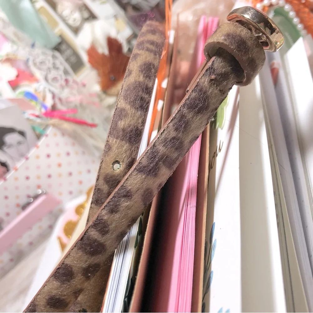 FREE WHEN BUNDLED Girl’s Furry Animal Print Brown Belt Old Navy 32” 2010s Fall